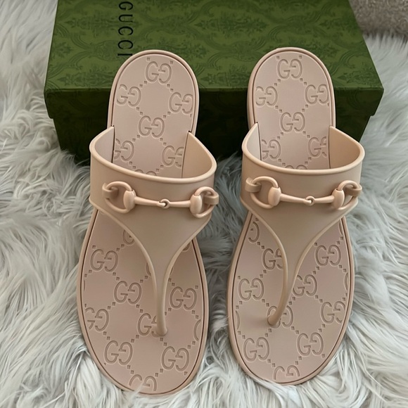 GG Beige rubber sandal - Picture 1 of 4